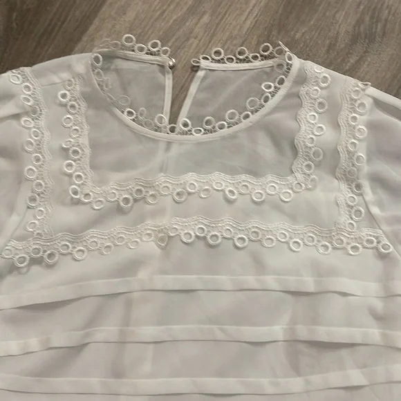 Ted Baker Women's Roobee Pintuck Detailing Long Sleeve Top - White sz 3 US 8 - Picture 8 of 11